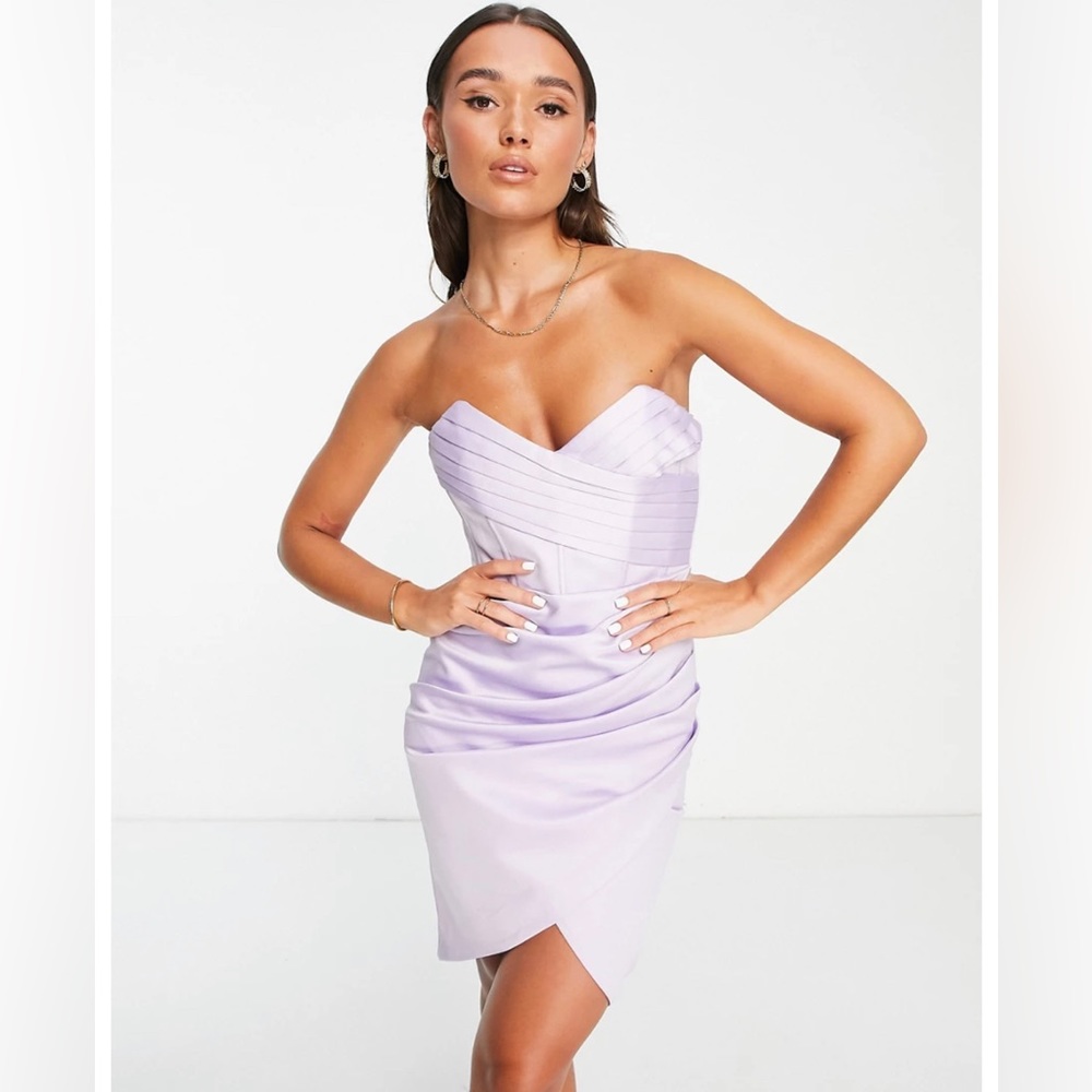Lavish Alice Purple Strapless Dress NWT